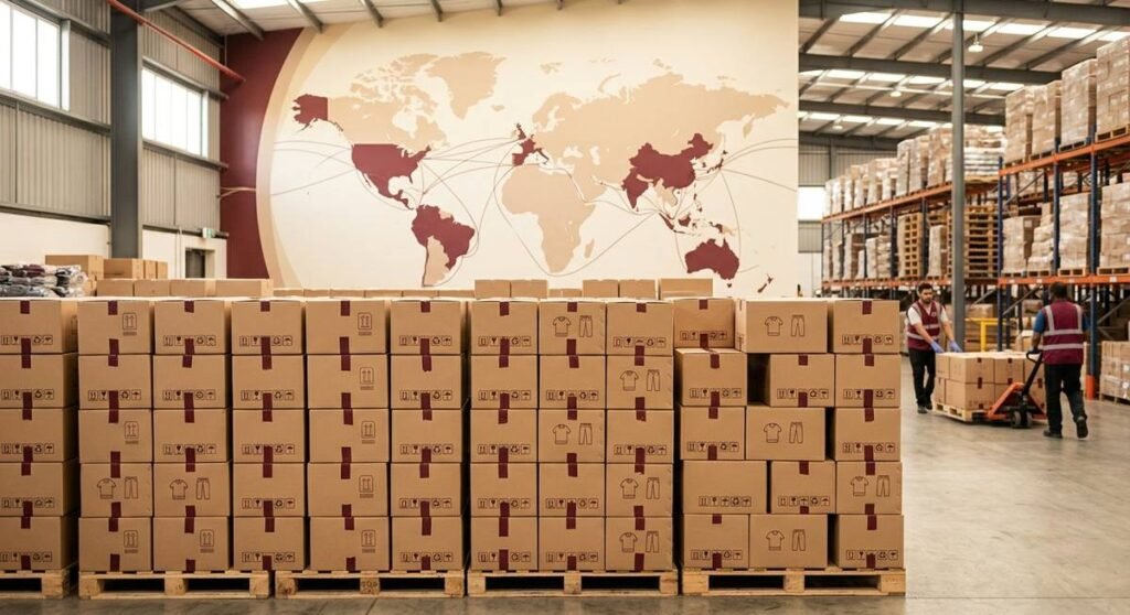 Export cartons ready for global delivery